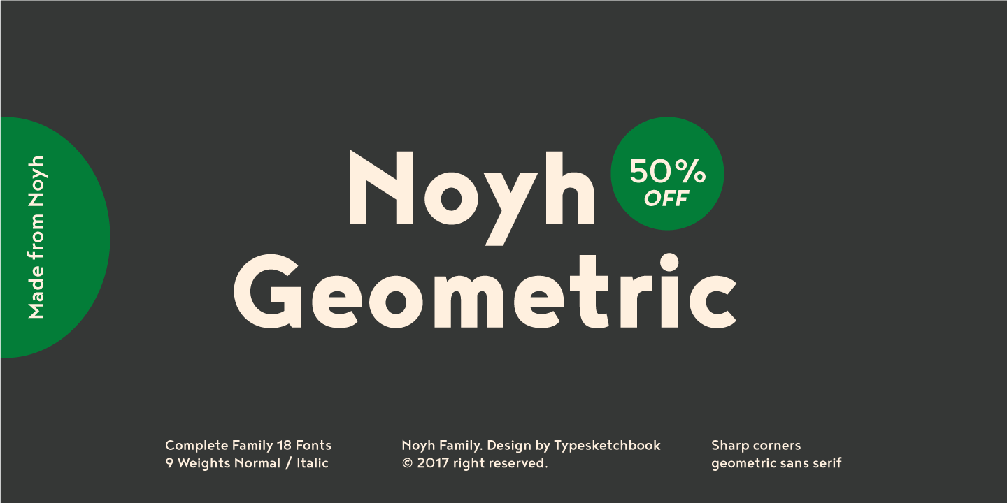 Пример шрифта Noyh Geometric Slim #12